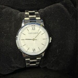 Vince Camuto Silver-Tone Watch with White Dial